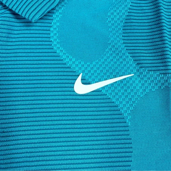 Men’s Nike Dri-Fit ADV Tour Camo DR5312-381 Teal Polo Golf Shirt Size Large - Picture 7 of 12